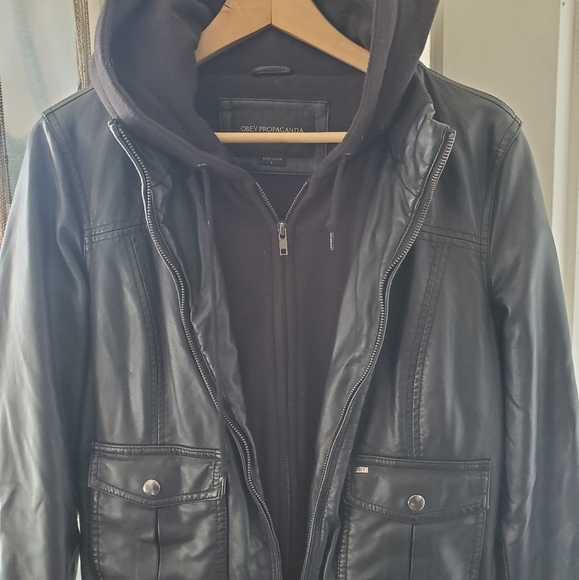 OBEY Rapture Vegan Leather Jacket - Picture 2 of 2